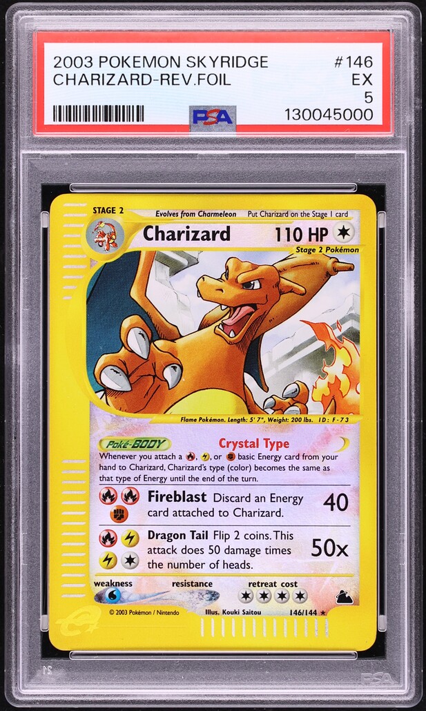 2003 Pokemon Skyridge Reverse Holo Charizard #146 PSA 5 EX