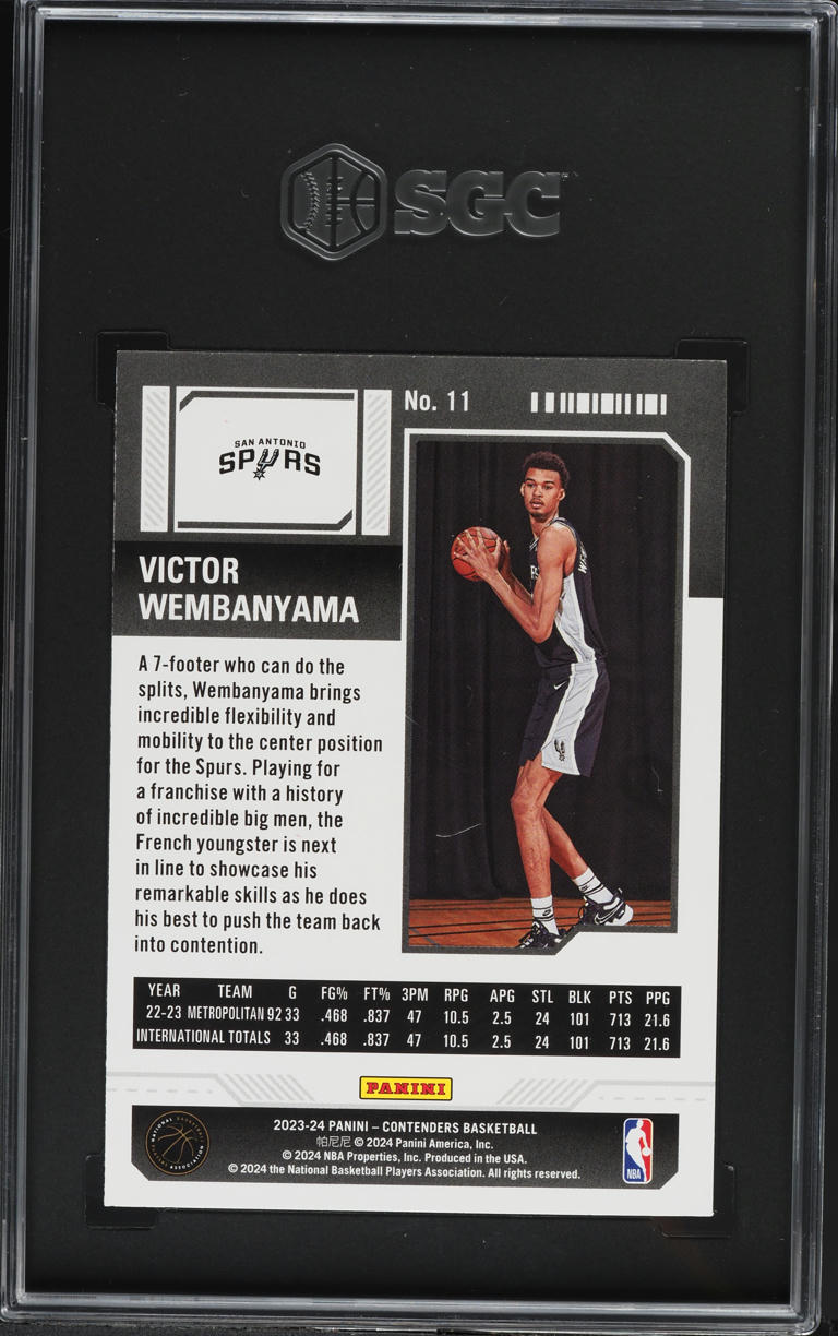 2023 Panini Contenders Victor Wembanyama ROOKIE #11 SGC 8.5 NM-MT+