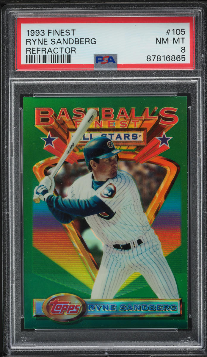 1993 Finest Refractor Ryne Sandberg #105 PSA 8 NM-MT