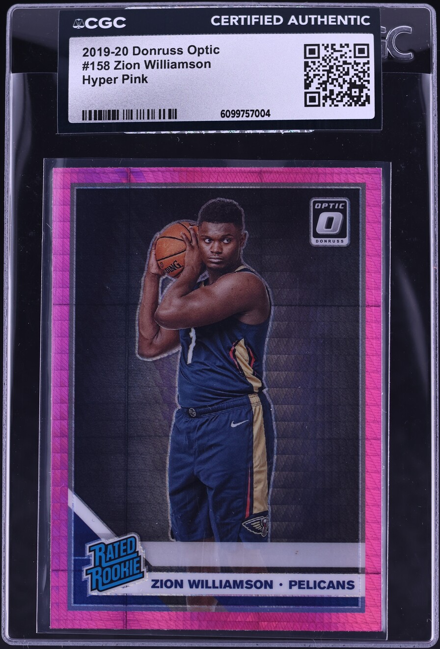 2019 Donruss Optic Hyper Pink Zion Williamson ROOKIE #158 CGC AUTH