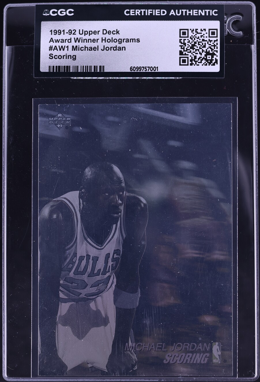 1991 Upper Deck Award Winner Holograms Scoring Michael Jordan #AW1 CGC AUTH