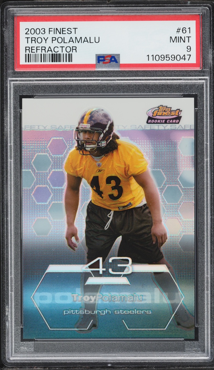 2003 Finest Refractor Troy Polamalu ROOKIE /199 #61 PSA 9 MINT