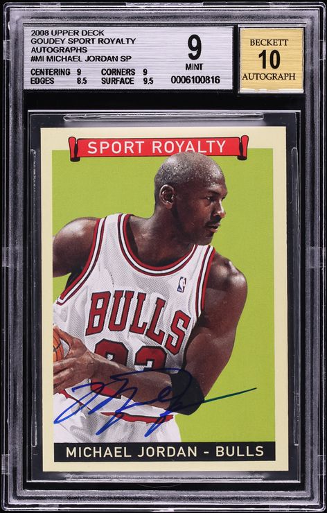 2008 Upper Deck Goudey Sport Royalty Michael Jordan AUTO #GSR-MI BGS 9 MINT