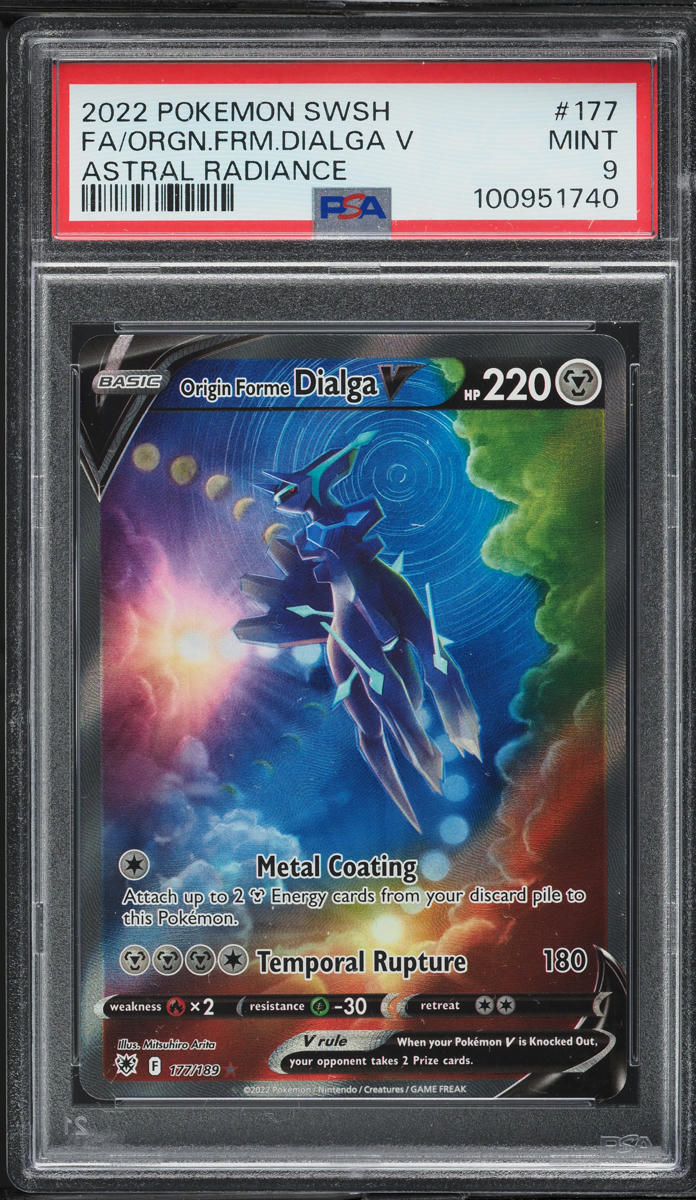 2022 Pokemon Sword & Shield Astral Radiance Full Art Origin Forme Dialga V #177 PSA 9 MINT