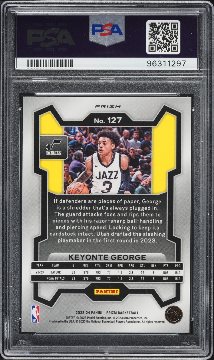 2023 Panini Prizm Pulsar Keyonte George ROOKIE #127 PSA 10 GEM MINT