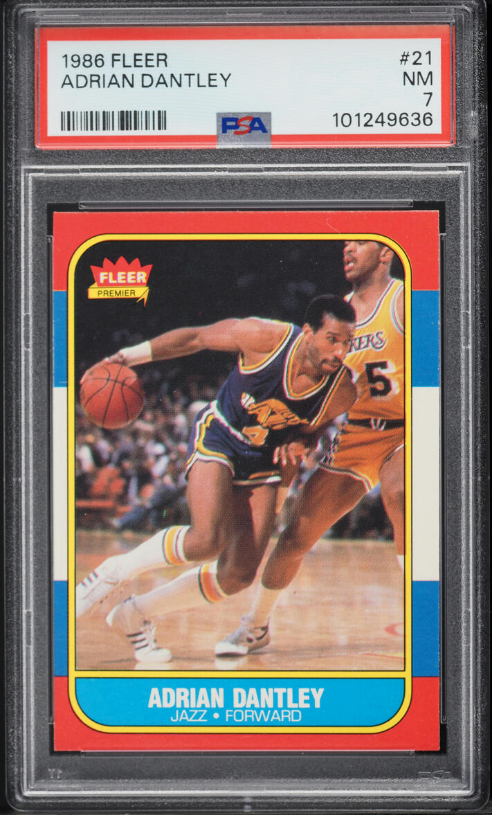 1986 Fleer Basketball Adrian Dantley #21 PSA 7 NRMT