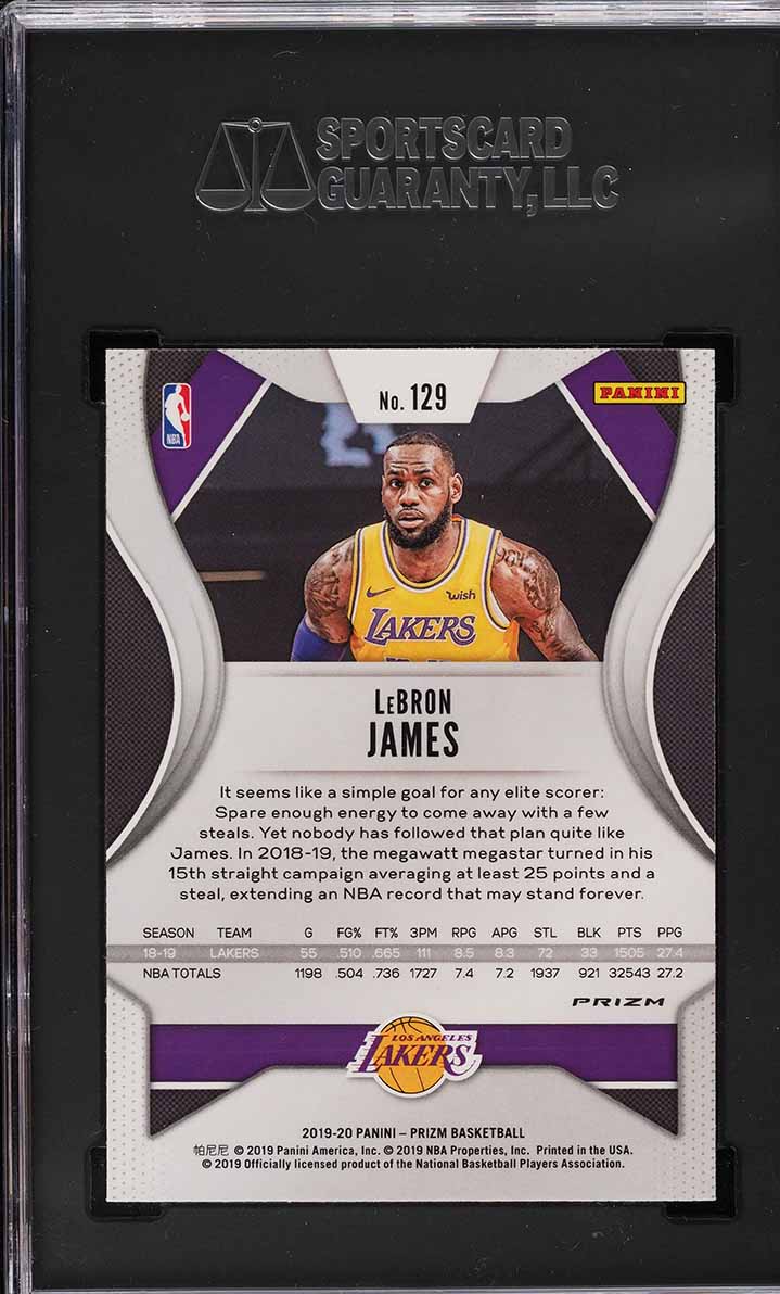 2019 Panini Prizm Silver LeBron James #129 SGC 9.5 MINT+