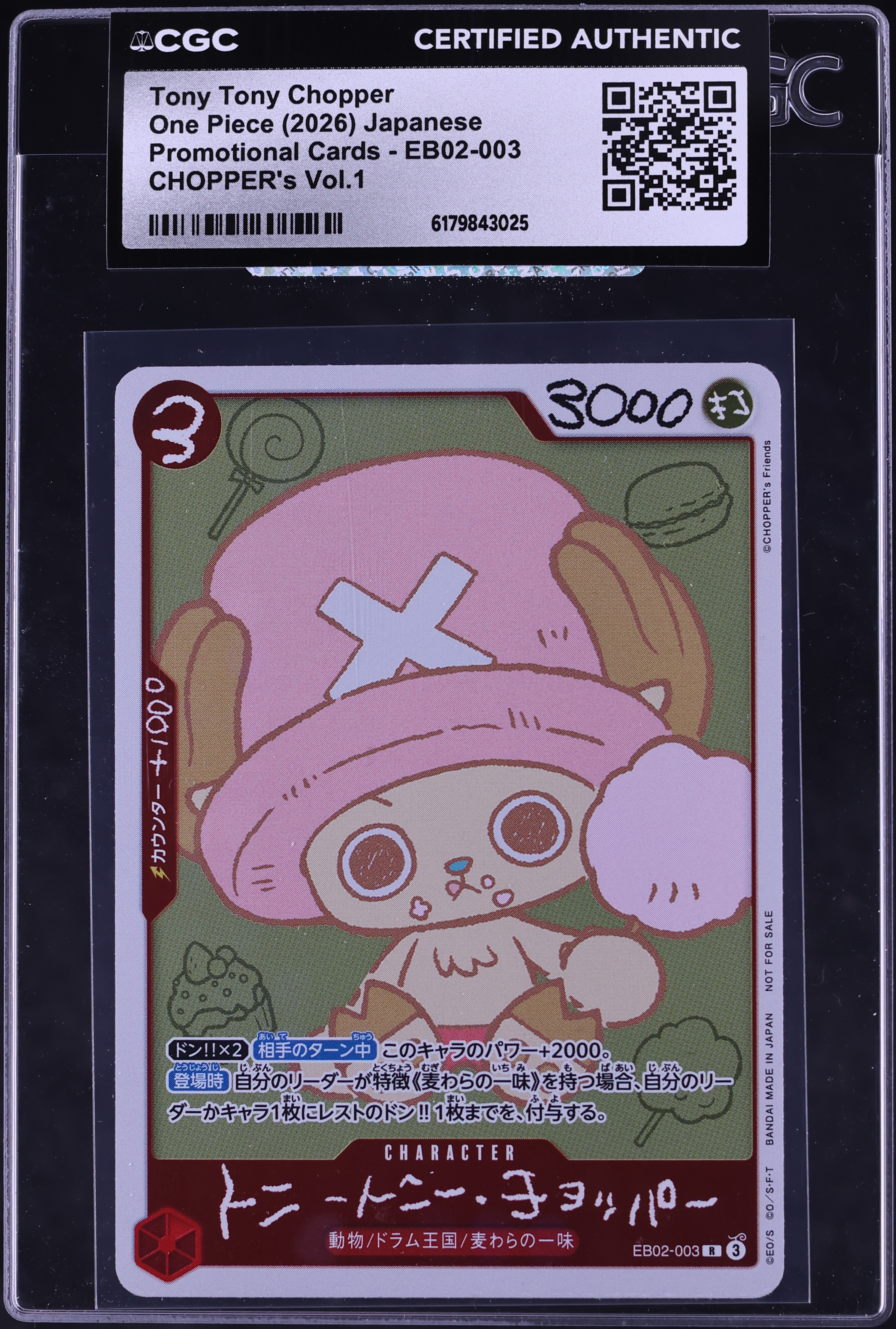 2026 One Piece Japanese Promo Chopper's Vol.1 Tony Tony Chopper #EB02-003 CGC AUTH
