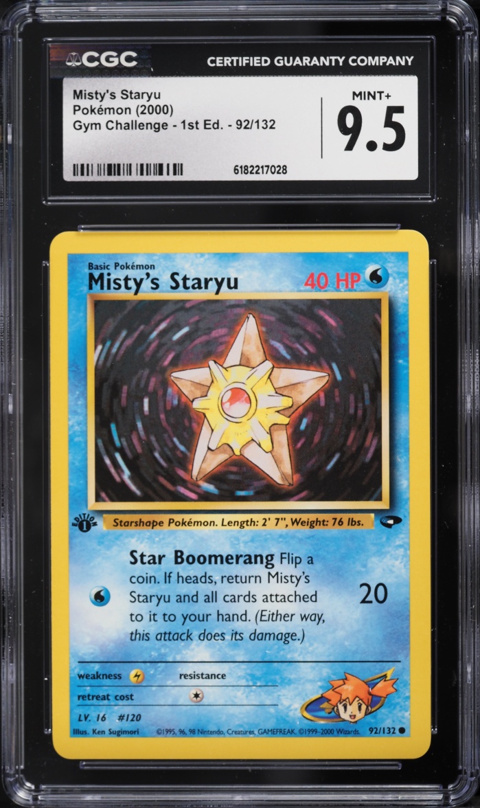 2000 Pokemon Gym Challenge 1st Edition Misty's Staryu #92 CGC 9.5 MINT+