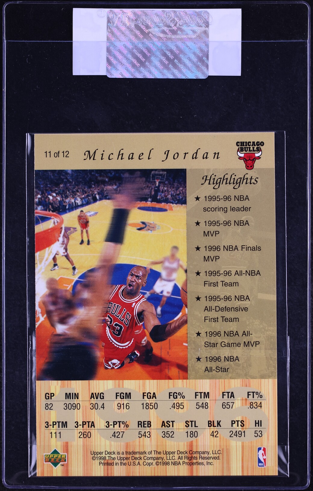 1998 Upper Deck Gatorade Michael Jordan #11 CGC AUTH