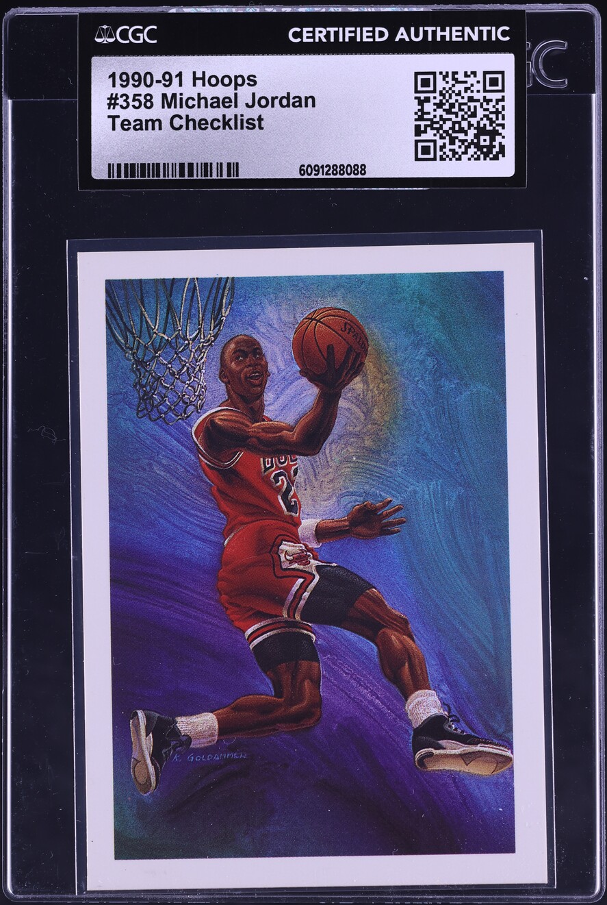 1990 Hoops Team Checklist Michael Jordan #358 CGC AUTH