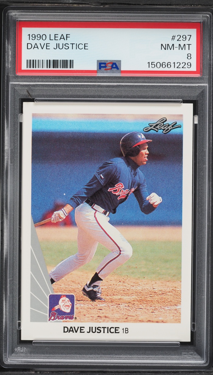 1990 Leaf Dave Justice ROOKIE #297 PSA 8 NM-MT