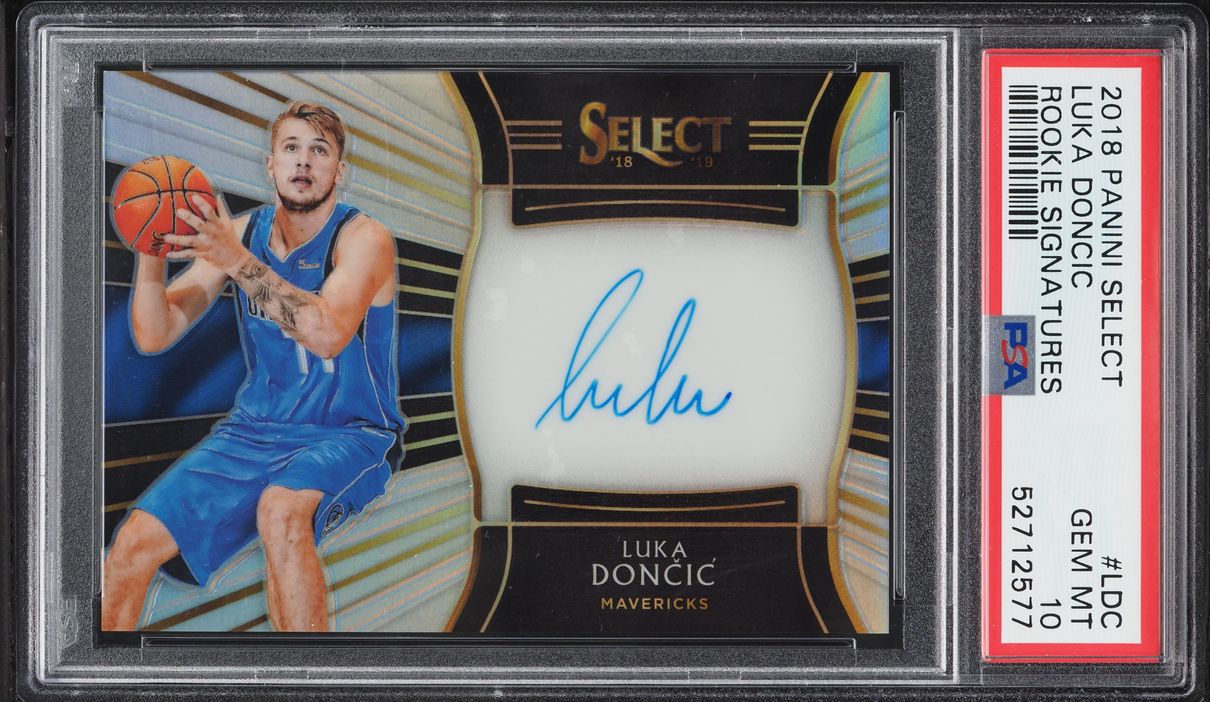 2018 Select Signatures Silver Prizm Luka Doncic ROOKIE AUTO /199 #RS-LDC PSA 10 GEM MINT