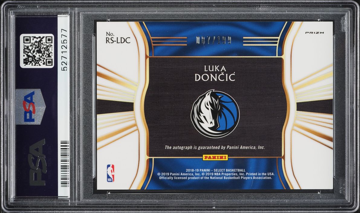 2018 Select Signatures Silver Prizm Luka Doncic ROOKIE AUTO /199 #RS-LDC PSA 10 GEM MINT