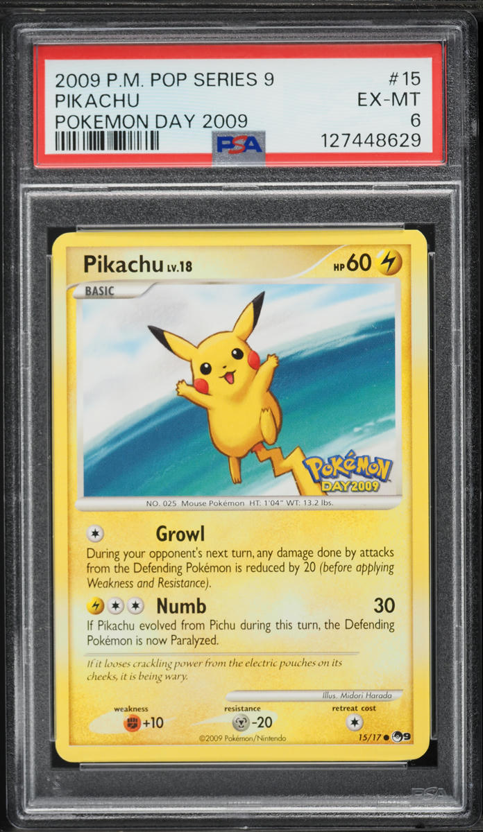 2009 Pokemon POP Series 9 Pikachu #15 PSA 6 EXMT
