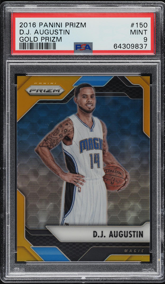 2016 Panini Prizm Gold D.J. Augustin /10 #150 PSA 9 MINT