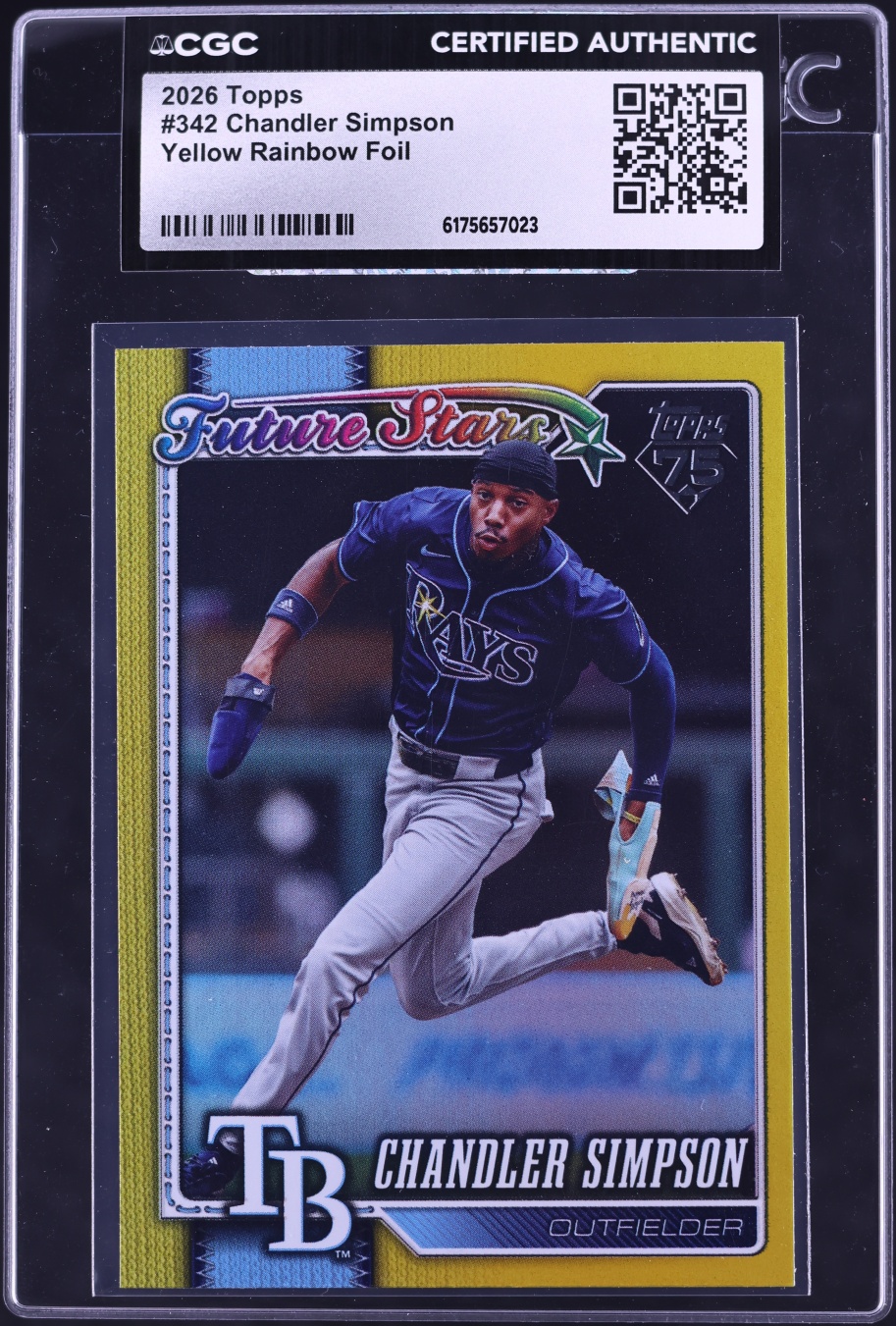 2026 Topps Yellow Rainbow Foil Chandler Simpson ROOKIE /399 #342 CGC AUTH