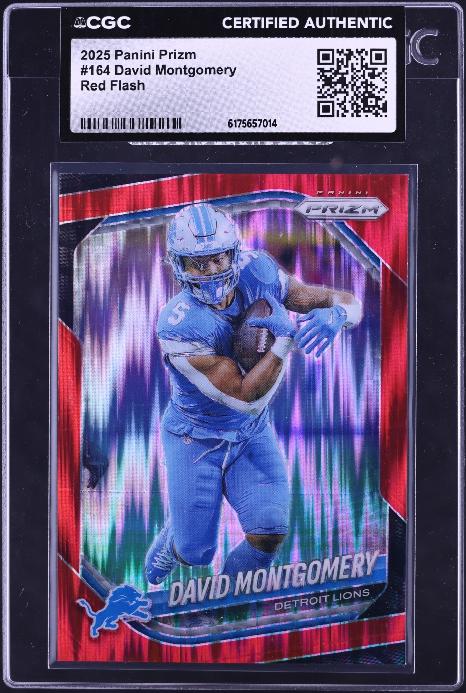 2025 Panini Prizm Red Flash David Montgomery #164 CGC AUTH