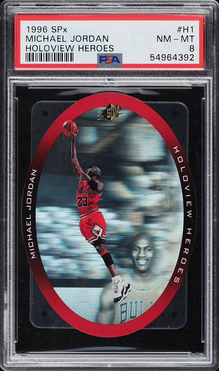 1996 SPx Holoview Heroes Die-Cut Michael Jordan #H1 PSA 8 NM-MT
