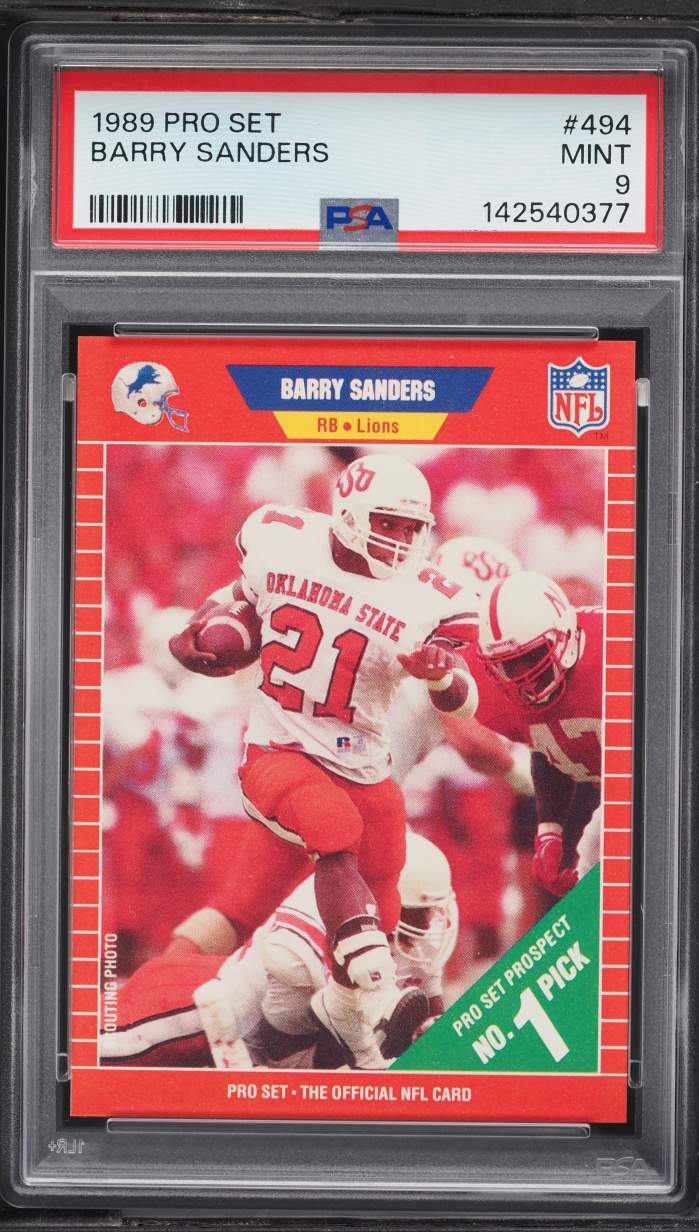 1989 Pro Set Football Barry Sanders ROOKIE #494 PSA 9 MINT