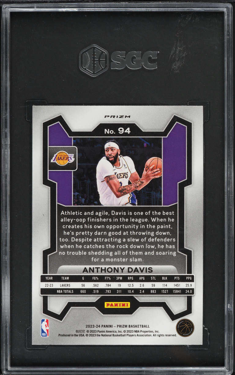 2023 Panini Prizm Silver Anthony Davis #94 SGC 10 GEM MINT