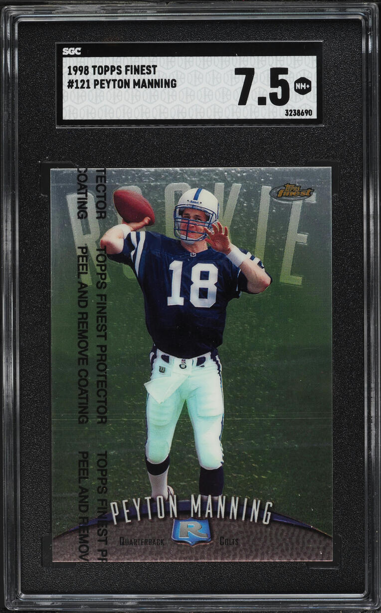1998 Finest Football Peyton Manning ROOKIE #121 SGC 7.5 NRMT+