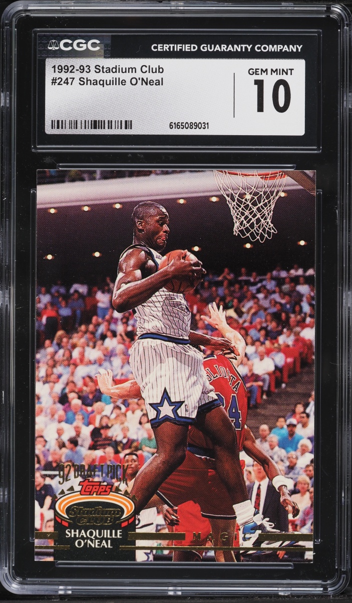 1992 Stadium Club Members Only Shaquille O'Neal ROOKIE #247 CGC 10 GEM MINT