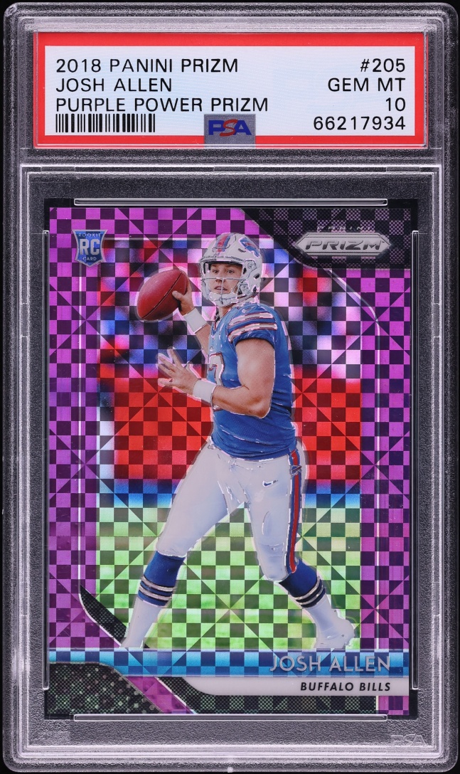 2018 Panini Prizm Purple Power Josh Allen ROOKIE /49 #205 PSA 10 GEM MINT