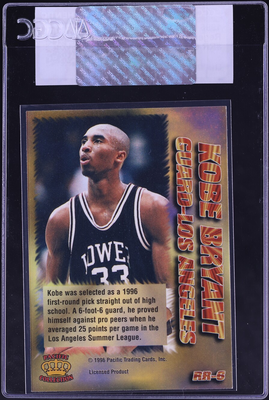 1996 Pacific Power Regents Of Roundball Kobe Bryant ROOKIE #RR-6 CGC AUTH