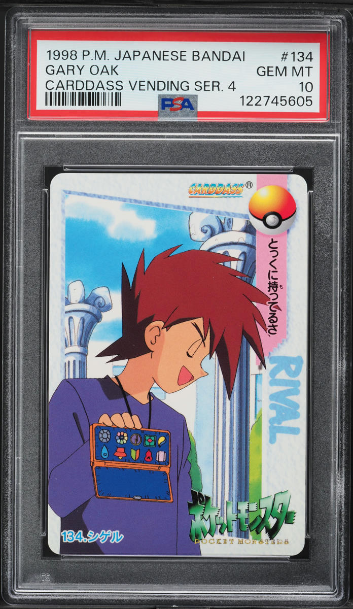 1998 Pokemon Japanese Bandai Carddass Vending Series 4 Gary Oak #134 PSA 10 GEM