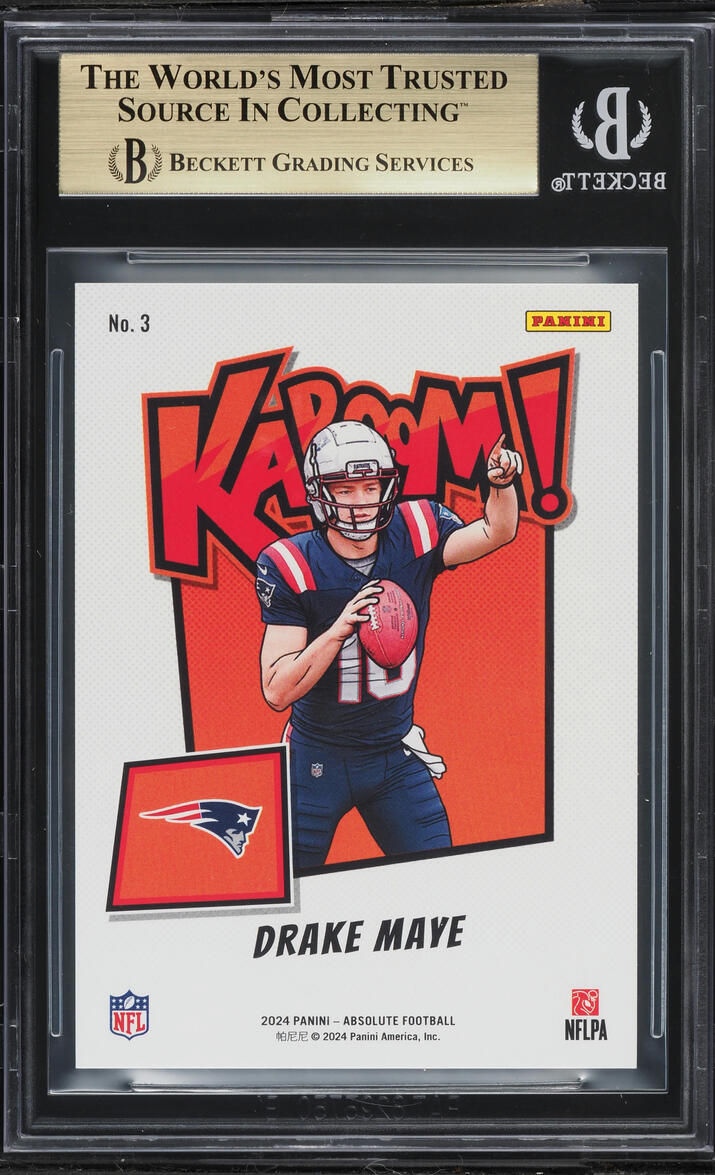 2024 Absolute Kaboom Vertical Drake Maye ROOKIE #3 BGS 10 PRISTINE