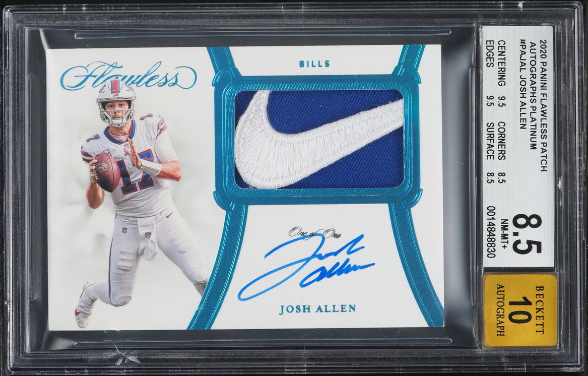 2020 Panini Flawless Platinum Josh Allen PATCH AUTO 1/1 #PA-JAL BGS 8.5 NM-MT+