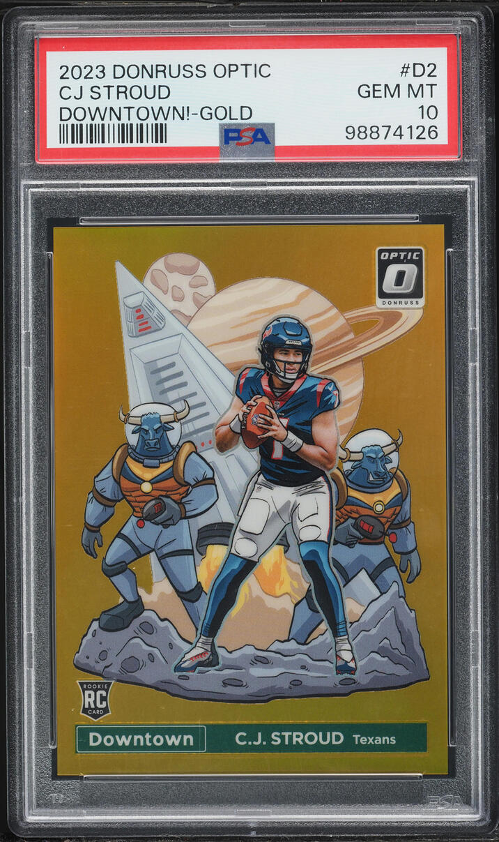 2023 Donruss Optic Downtown Gold C.J. Stroud ROOKIE /10 #D2 PSA 10 GEM MINT