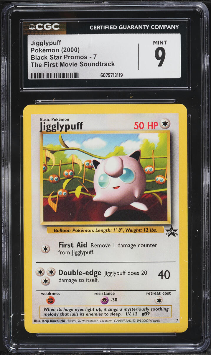 2000 Pokemon Black Star Promo Jigglypuff #7 CGC 9 MINT