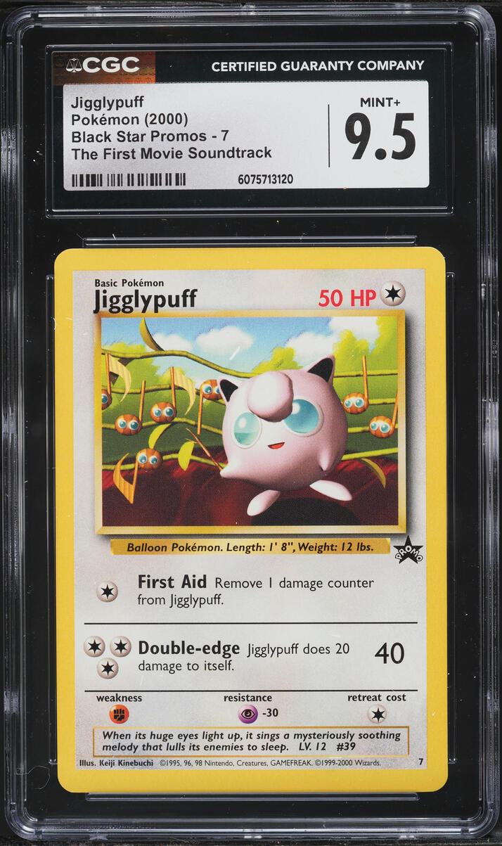2000 Pokemon Black Star Promo Jigglypuff #7 CGC 9.5 MINT+