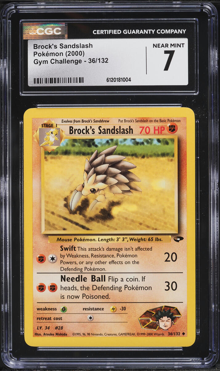 2000 Pokemon Gym Challenge Brock's Sandslash #36 CGC 7 NRMT