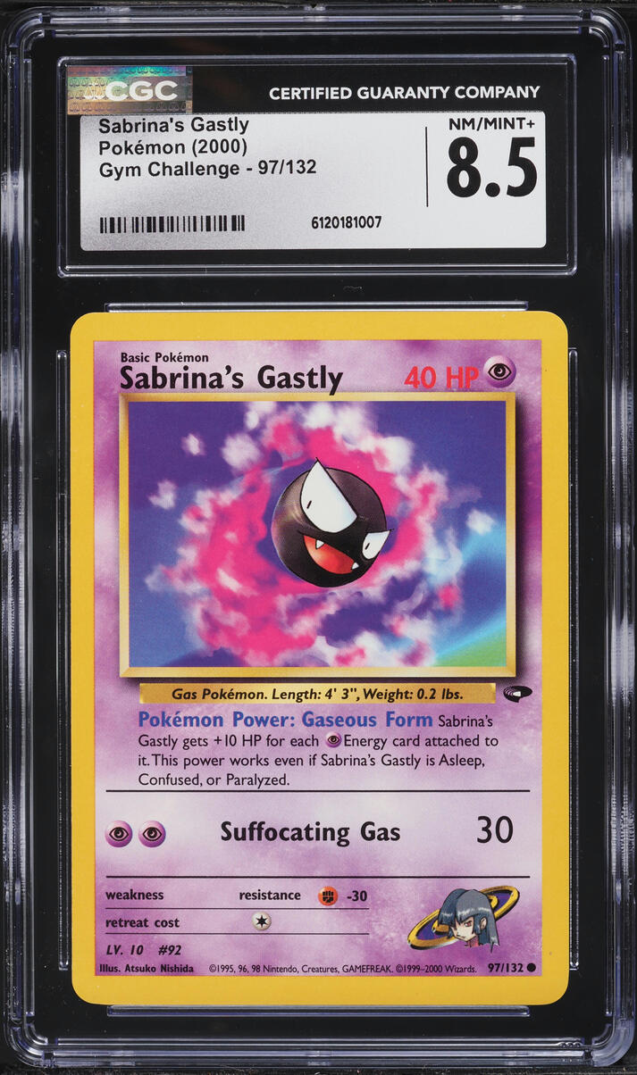 2000 Pokemon Gym Challenge Sabrina's Gastly #97 CGC 8.5 NM-MT+