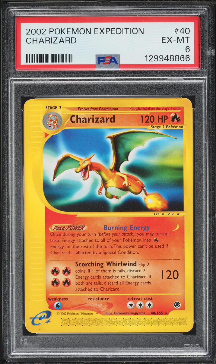 2002 Pokemon Expedition Charizard #40 PSA 6 EXMT