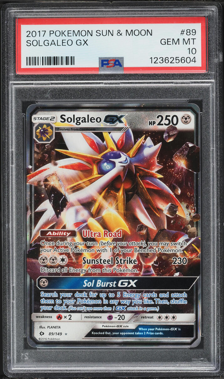 2017 Pokemon Sun & Moon Solgaleo GX #89 PSA 10 GEM MINT