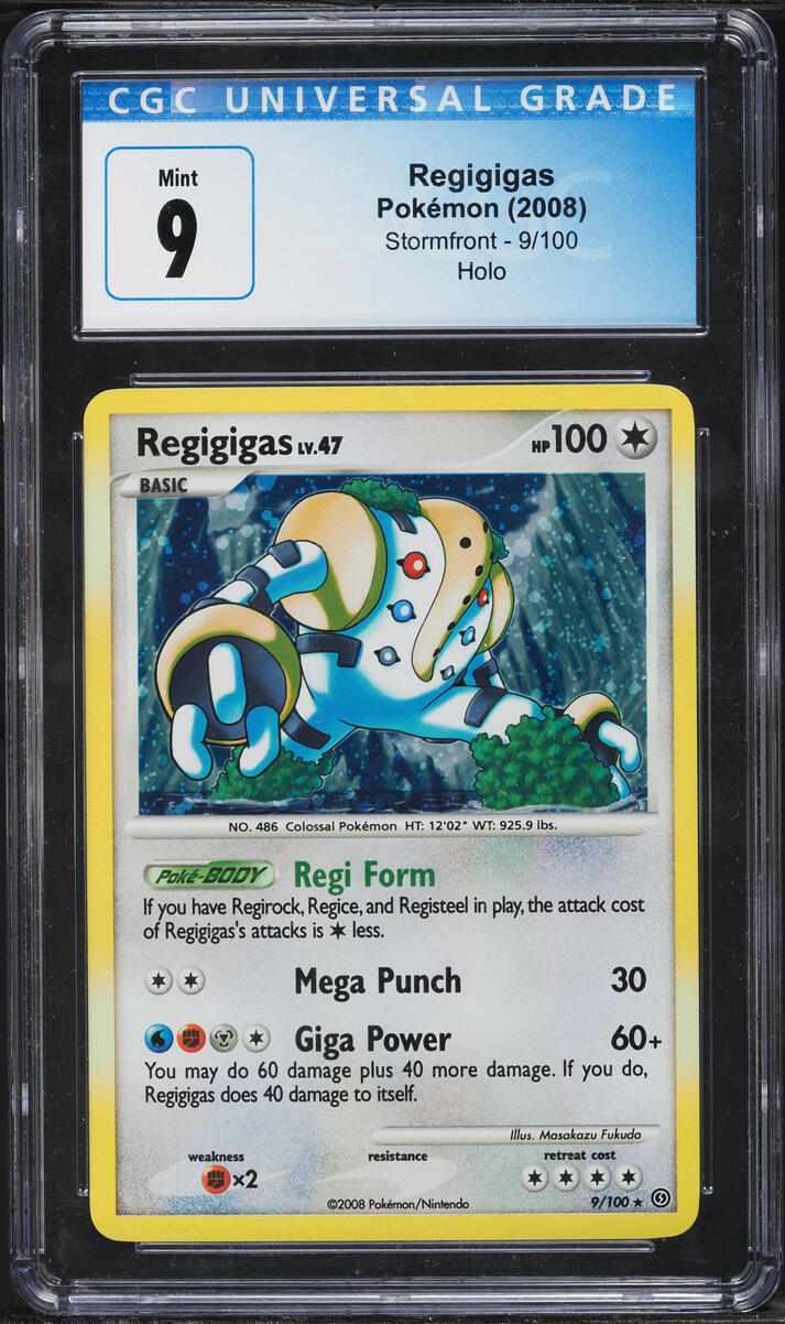 2008 Pokemon Diamond & Pearl Stormfront Holo Regigigas #9 CGC 9 MINT