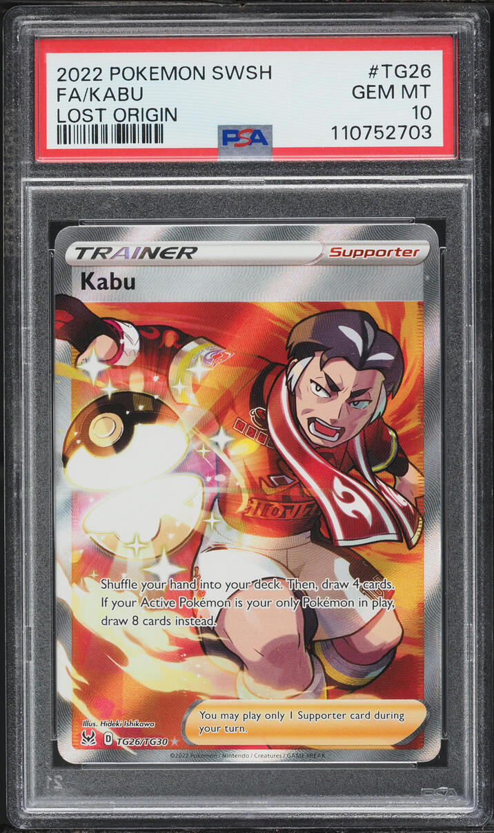 2022 Pokemon Sword & Shield Lost Origin Full Art Kabu #TG26 PSA 10 GEM MINT