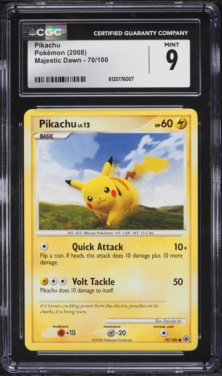 2008 Pokemon Diamond & Pearl Majestic Dawn Pikachu #70 CGC 9 MINT