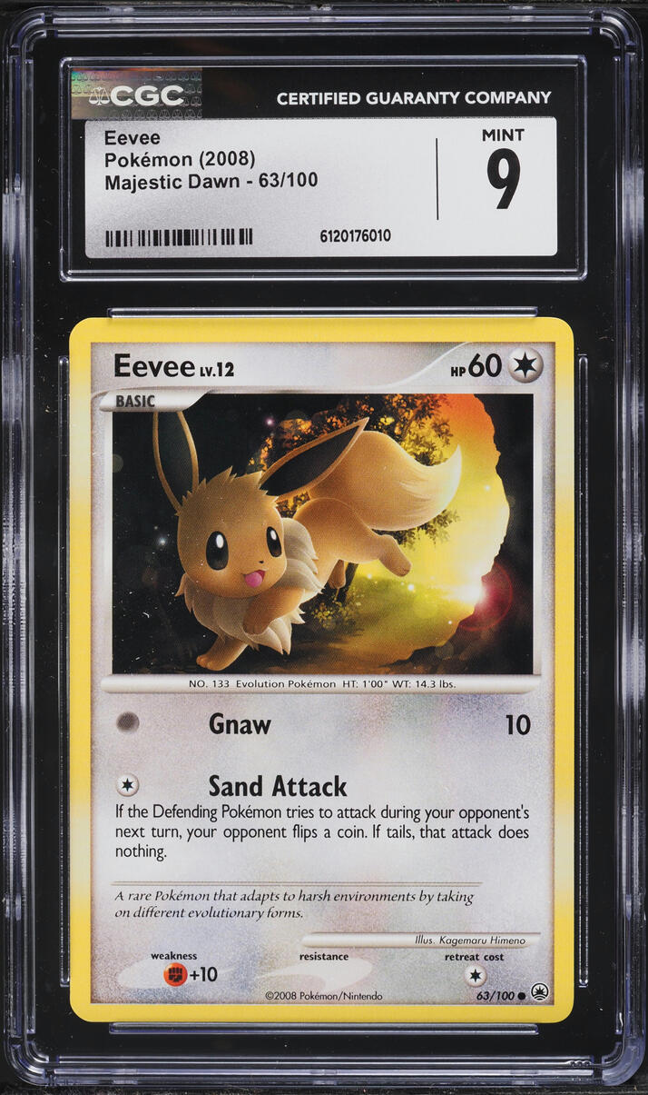 2008 Pokemon Diamond & Pearl Majestic Dawn Eevee #63 CGC 9 MINT