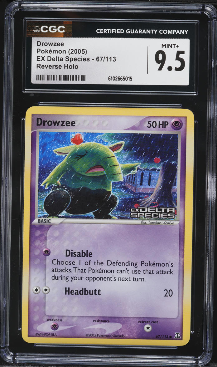 2005 Pokemon EX Delta Species Reverse Holo Drowzee #67 CGC 9.5 MINT+