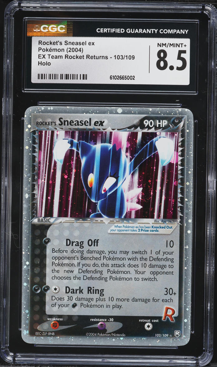2004 Pokemon EX Team Rocket Returns Holo Rocket's Sneasel ex #103 CGC 8.5 NM-MT+
