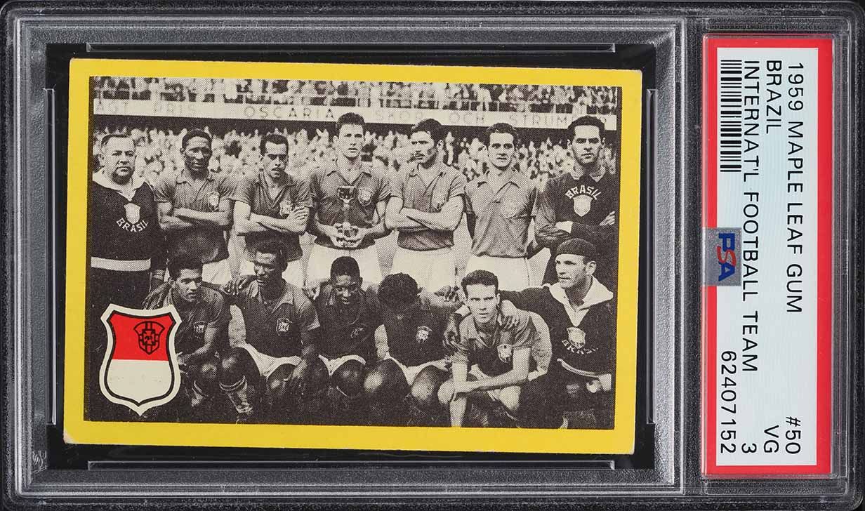 1959 Maple Leaf Gum International Football Team Brazil w/ Pele #50 PSA 3 VG - Photo 1