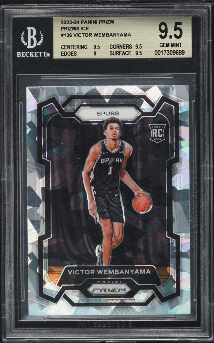 2023 Panini Prizm Ice Victor Wembanyama ROOKIE #136 BGS 9.5 GEM MINT