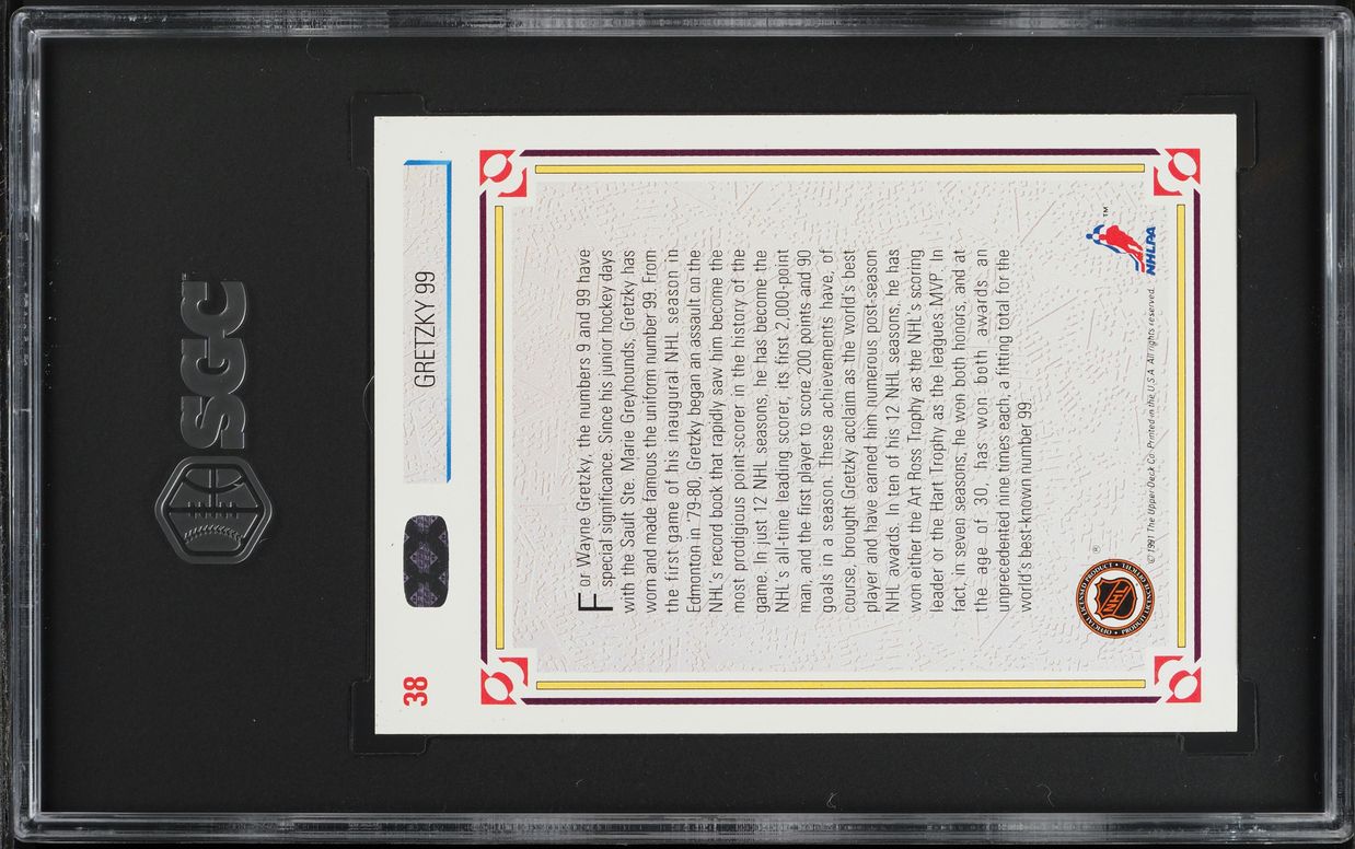 1991 Upper Deck 99 Wayne Gretzky #38 SGC 9 MINT