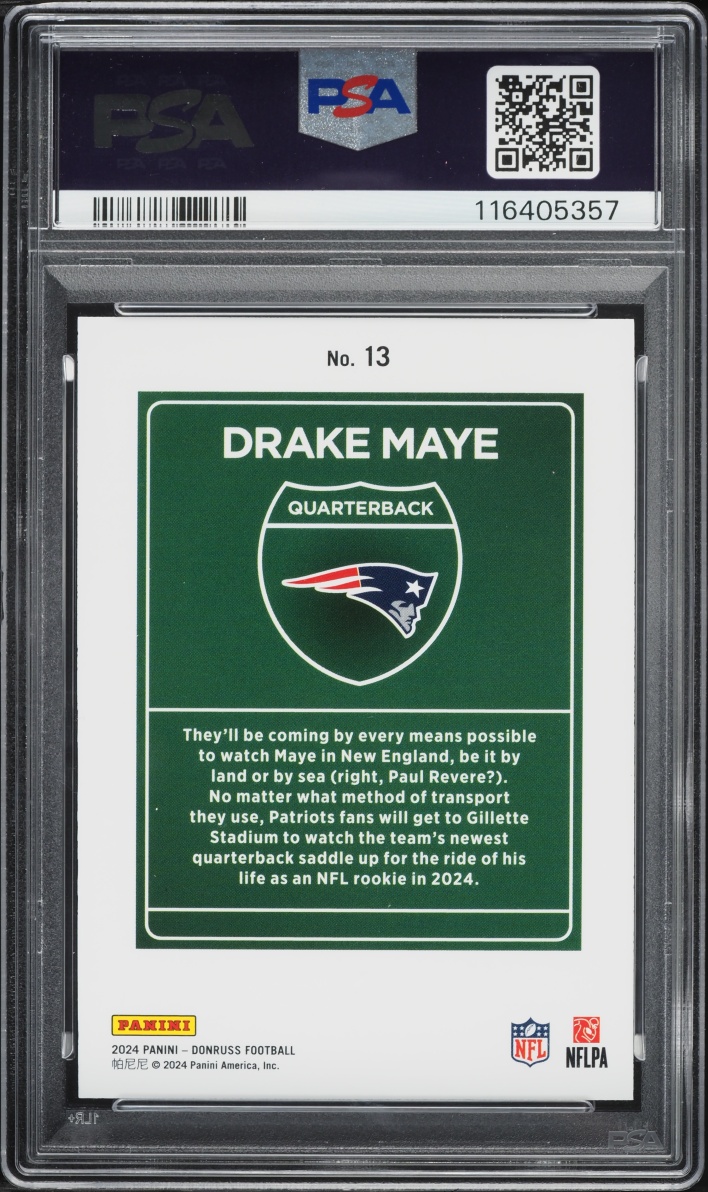 2024 Donruss Downtown! Drake Maye ROOKIE #13 PSA 10 GEM MINT