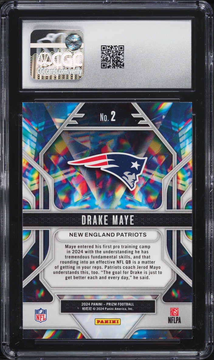 2024 Panini Prizm Prizmatic Drake Maye ROOKIE #2 CGC 9 MINT